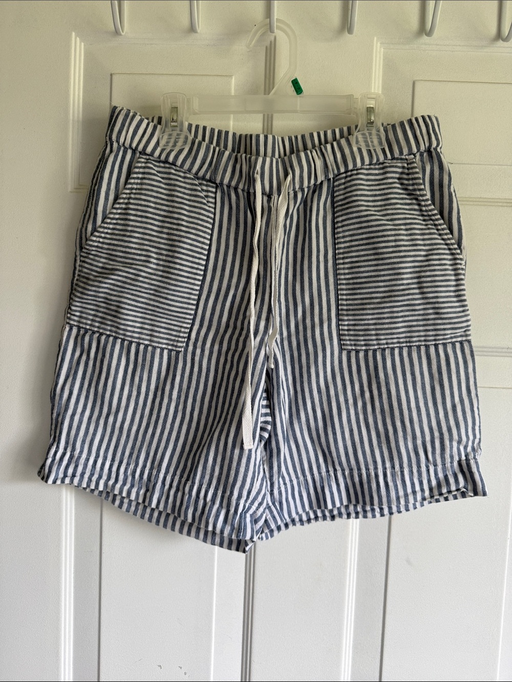 J. Jill White and Navy Striped Linen Top